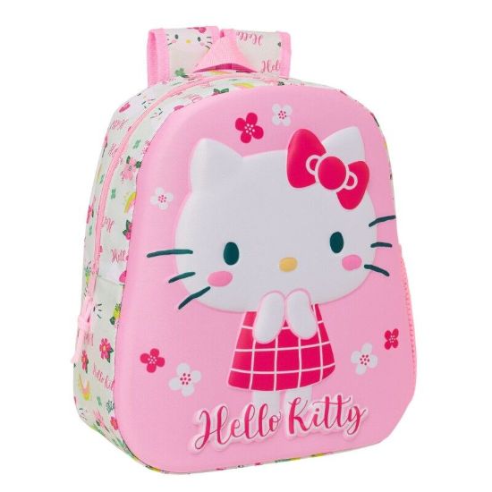Εικόνα της Παιδική Τσάντα 3D Hello Kitty Πράσινο Ροζ 27 x 33 x 10 cm