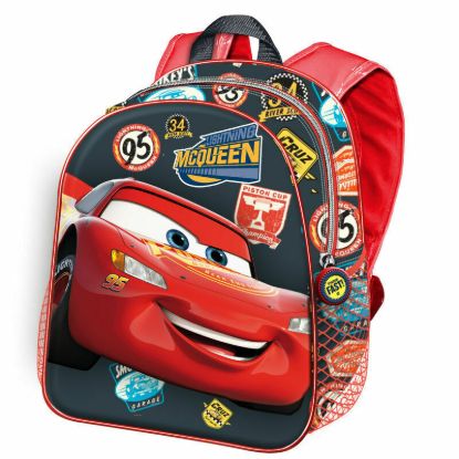 Εικόνα της Disney Pixar Cars 3 Σχολική Τσάντα Πλάτης Δημοτικού Κόκκινη με Θήκη για Παγούρι