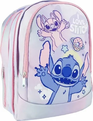 Εικόνα της Stitch Σχολική Τσάντα Πλάτης Δημοτικού Λιλά
