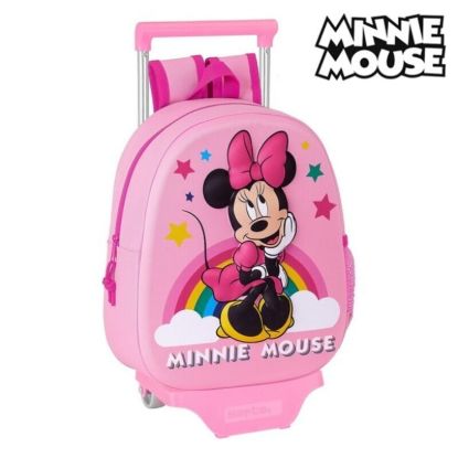 Εικόνα της Σχολική Τσάντα 3D με Ρόδες Minnie Mouse Ροζ