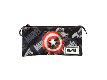 Εικόνα της Marvel Captain America Scratches Pencil Case Triple