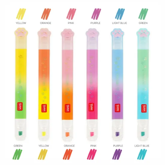 Εικόνα της Set of 6 Kitty Dual-Tip Highlighters - Meow