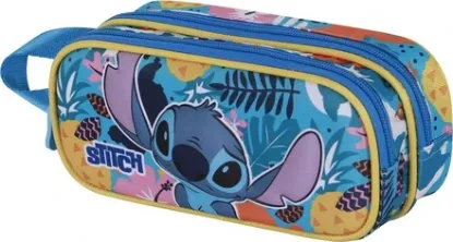 Εικόνα της Lilo & Stitch Κασετίνα Βαρελάκι με 2 Θήκες Πολύχρωμη