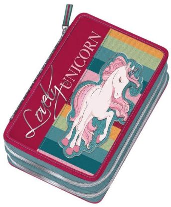 Εικόνα της Κασετίνα με σχολικά είδη Graffiti Unicorn - 2 φερμουάρ