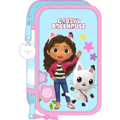Εικόνα της Gabby's Dollhouse small double pencil case with 28 pieces