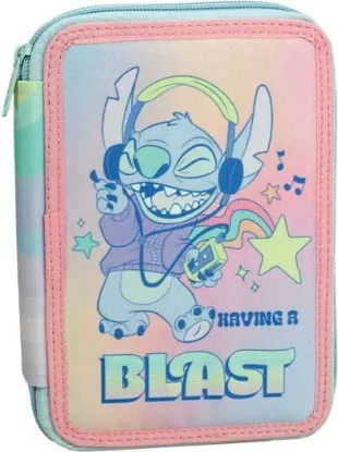 Εικόνα της Stitch Gen Z Κασετίνα Γεμάτη με 2 Θήκες Ροζ Γαλάζια