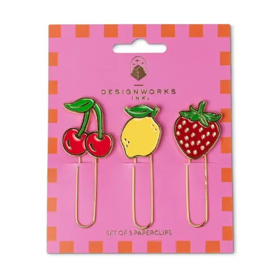 Εικόνα της DesignWorks Set of 3 Paperclips – Fruit