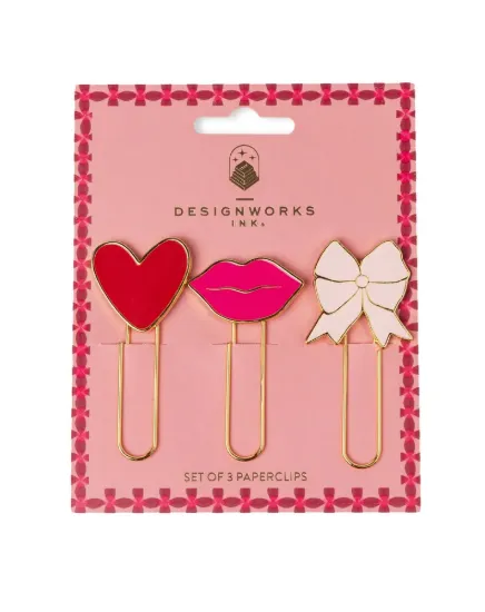 Εικόνα της DesignWorks Ink Set of 3 Paperclips - Love